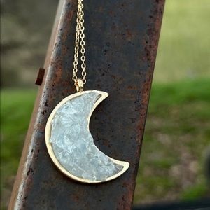 Cestite Crystal Moon Necklace